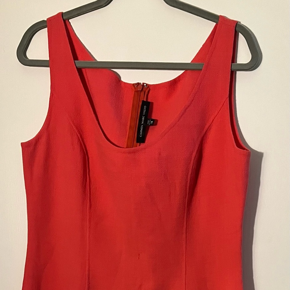 Salmon colored sleeveless dress
